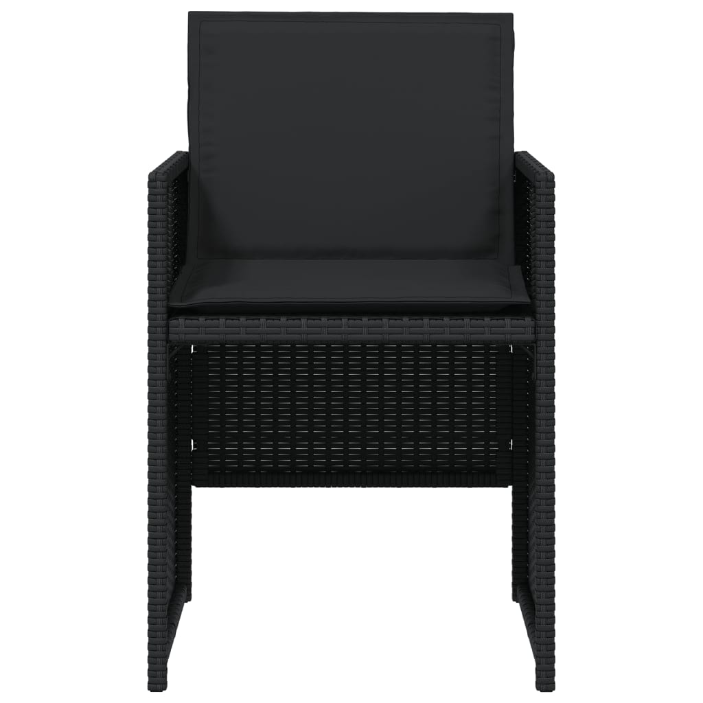 Set de muebles jardín 5 piezas | Conjunto de jardín de ocio | Set de comedor de jardín con cojines ratán sintético negro CFW717850 - 5