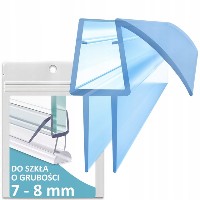 90 cm USZCZELKA DO KABINY PRYSZNICOWEJ SZYBY DRZWI DOLNA Z OKAPNIKIEM 7 8mm 90CM
