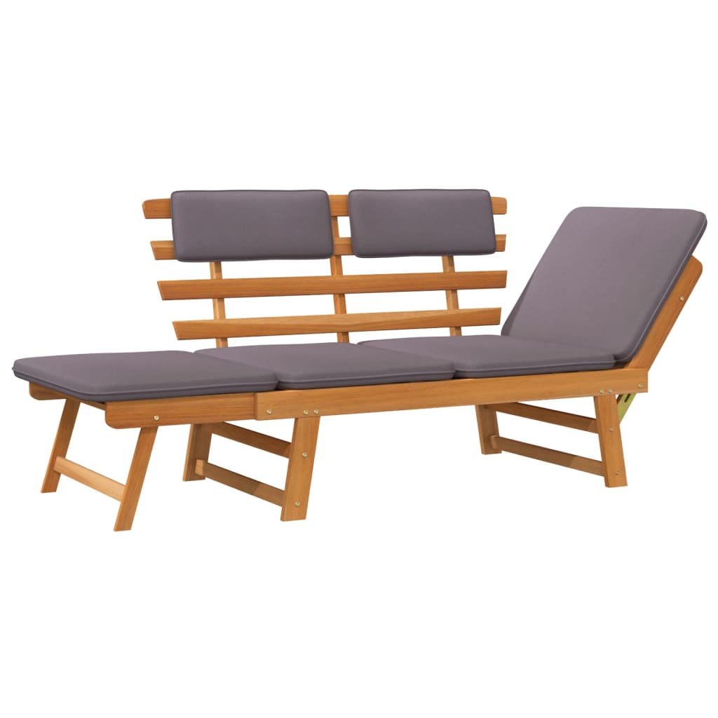 Poltrona lounge da 190 cm con cuscino 2 in 1 in legno massello di acacia 02_0011866 - 3