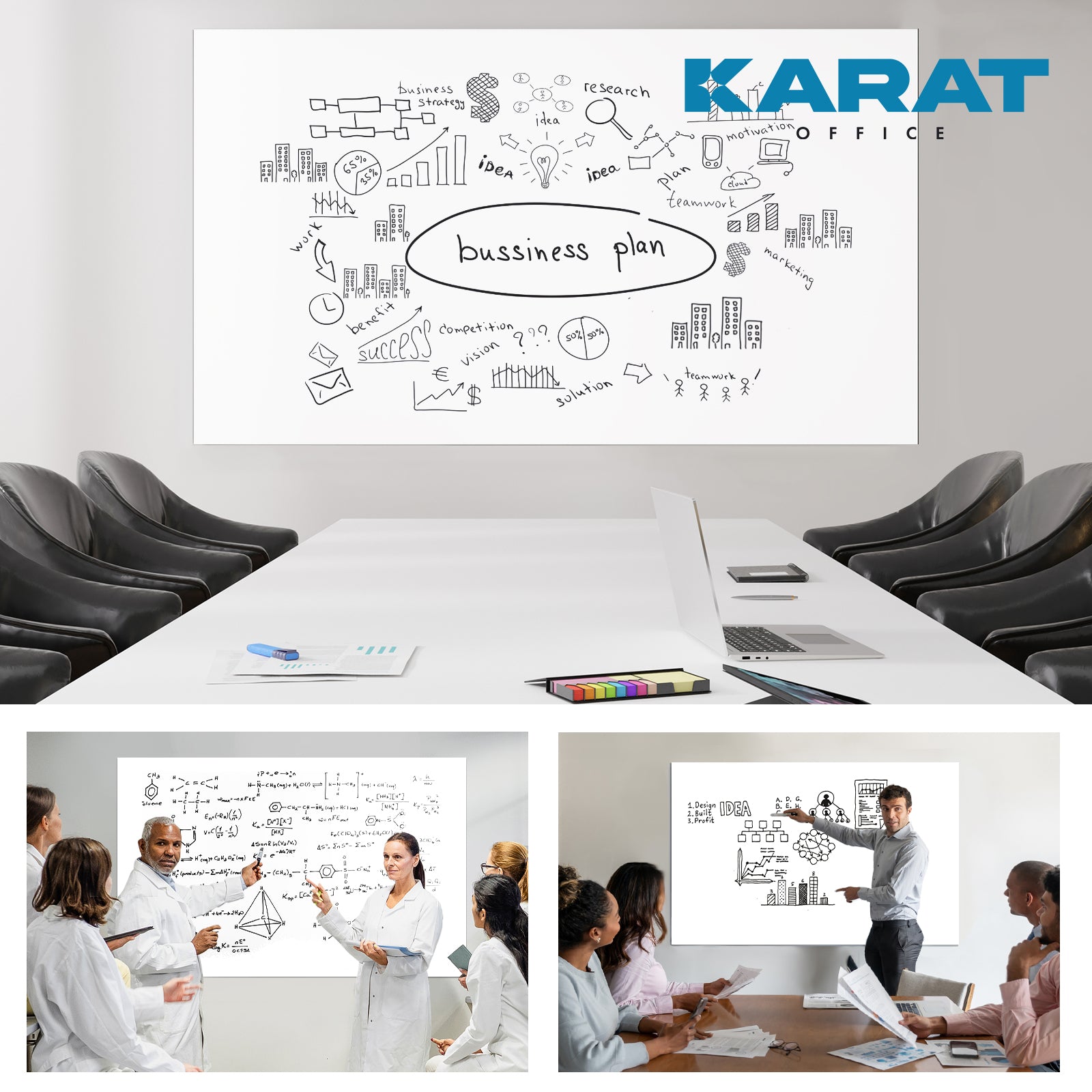 Film tableau Magnétique & auto-adhésif Accessoires inclus 40 x 60 cm - 4