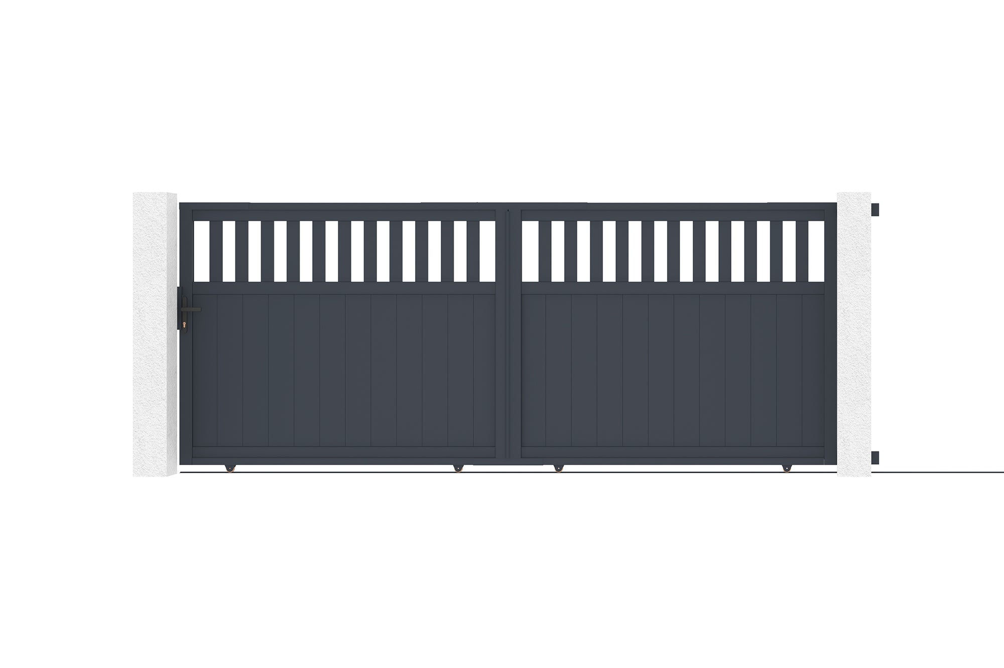 Brama przesuwna SANTIS 3,7 m wys. 140 cm szare aluminium