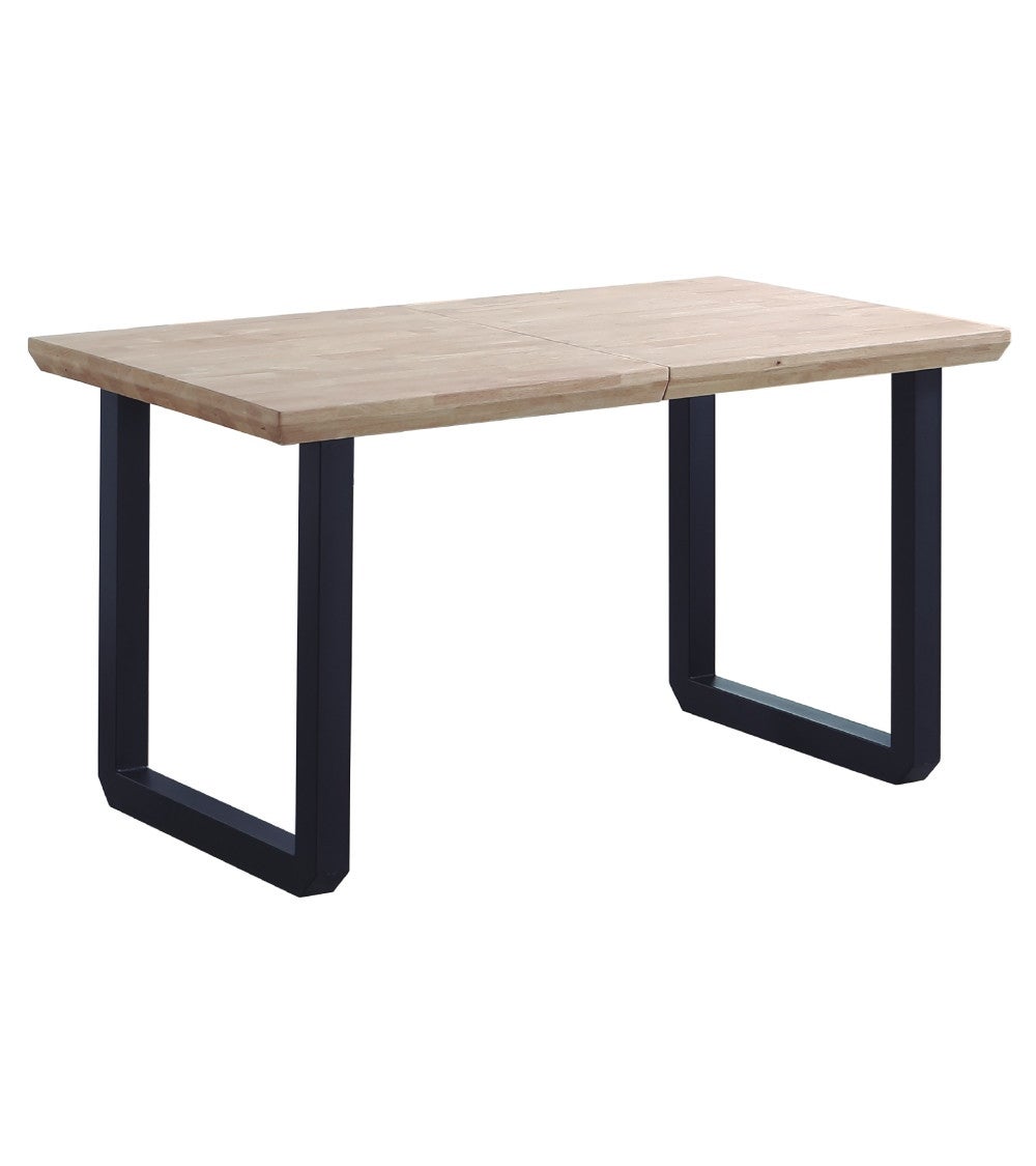 Mesa comedor extensible JACK, estilo industrial, de 140 hasta 220 cm ancho patas metalicas en negro Roble Nordish - 7