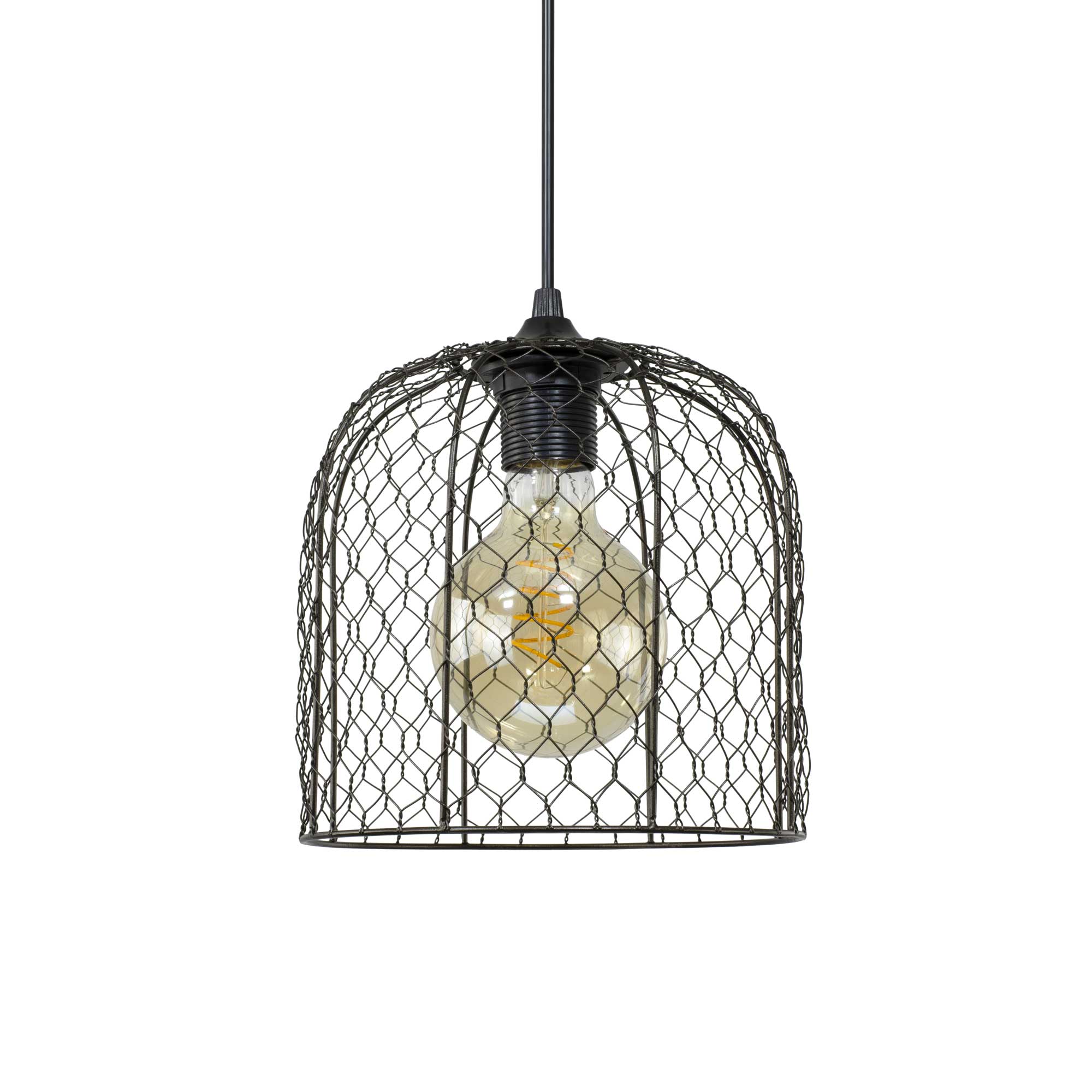 Suspension en métal grillagé anthracite - CLOCHINE - C-Création - 3