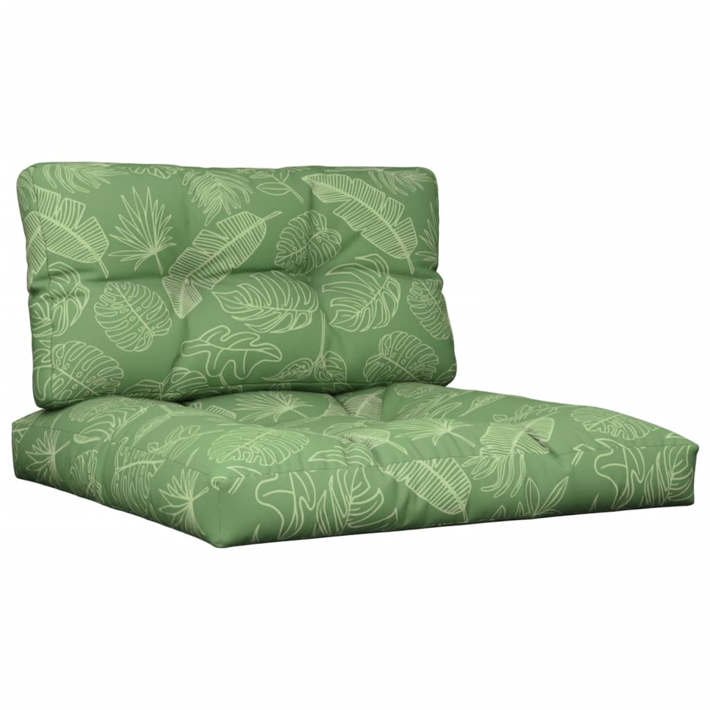 vidaXL Coussins de palette lot de 2 motif de feuilles tissu - 2