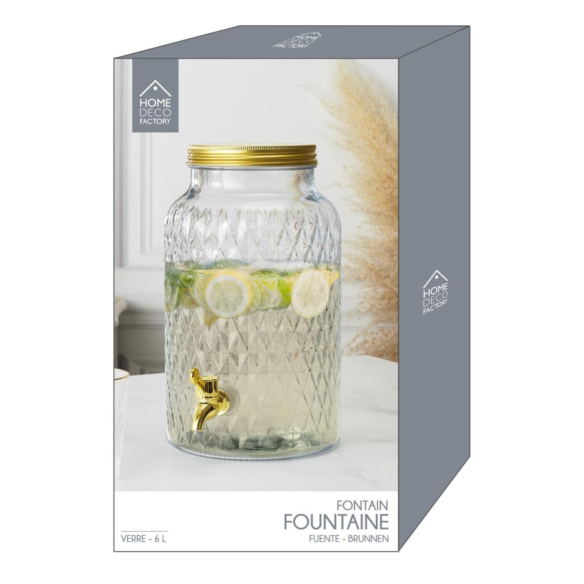 Fontaine - Cook Concept - Diamant 6l - Design - Transparent Et Or - 3