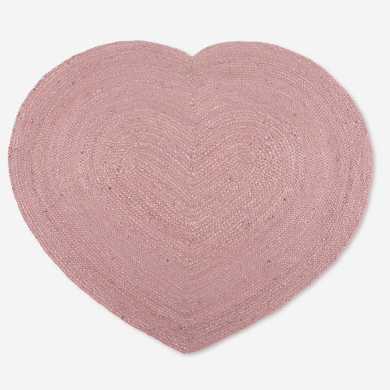 Podkładka stołowa z juty serce różowe 45x55 cm | Ręcznie wykonana, wytrzymała i dekoracyjna