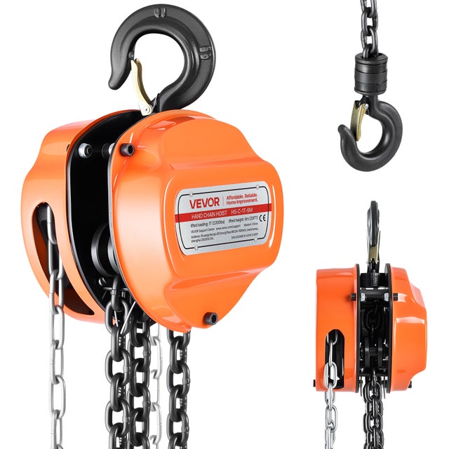 Palan Manuel Chaîne VEVOR, Capacité Charge 1 T, Hauteur de Levage 6 m, avec Crochet Robuste, Levage de Marchandise pour Garages, Chantiers, Entrepôts