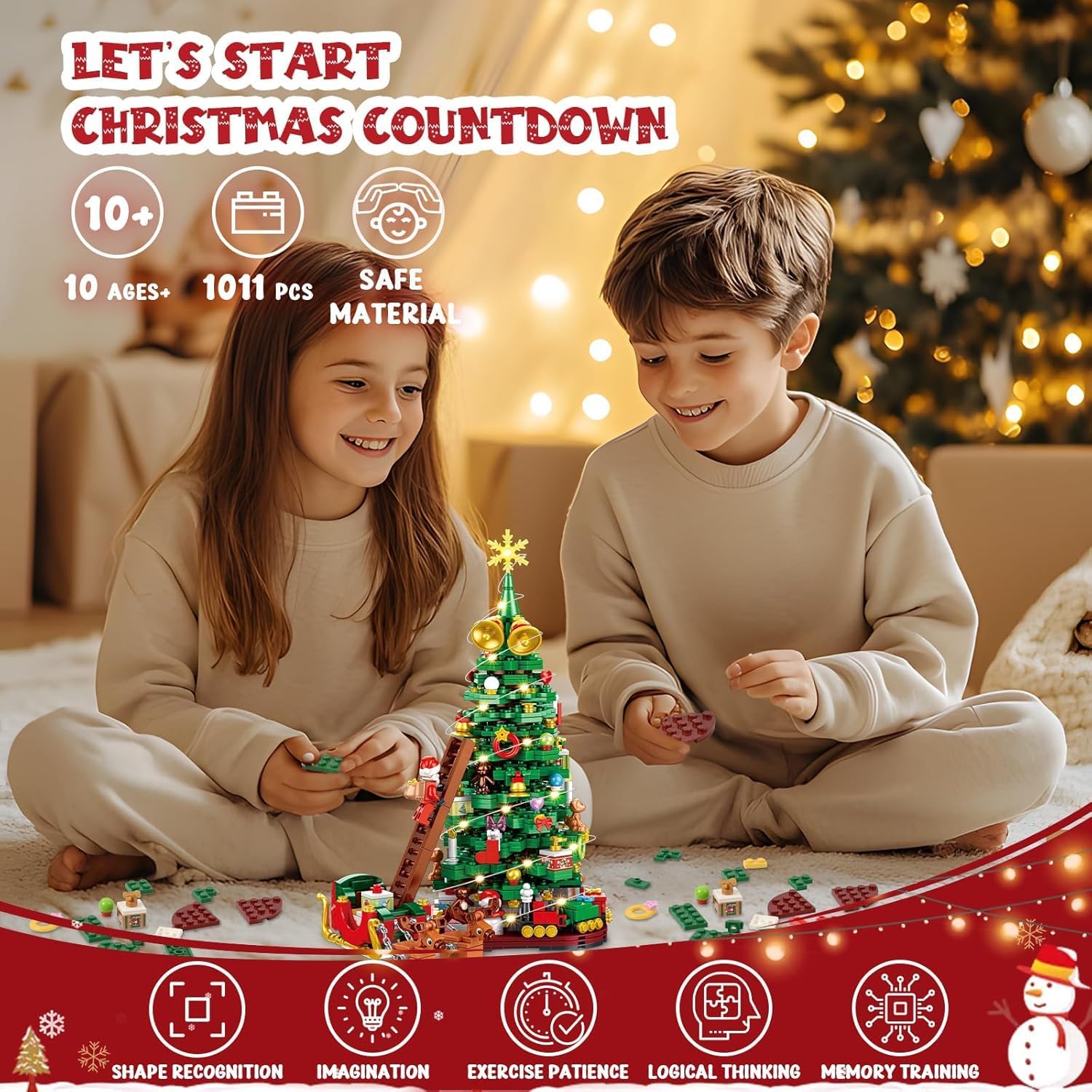 Calendrier De L'Avent 2025 Blocs De Construction Train De Noël - 24 Jours, 800+ Pièces, Pour Enfants Et Adultes - 9