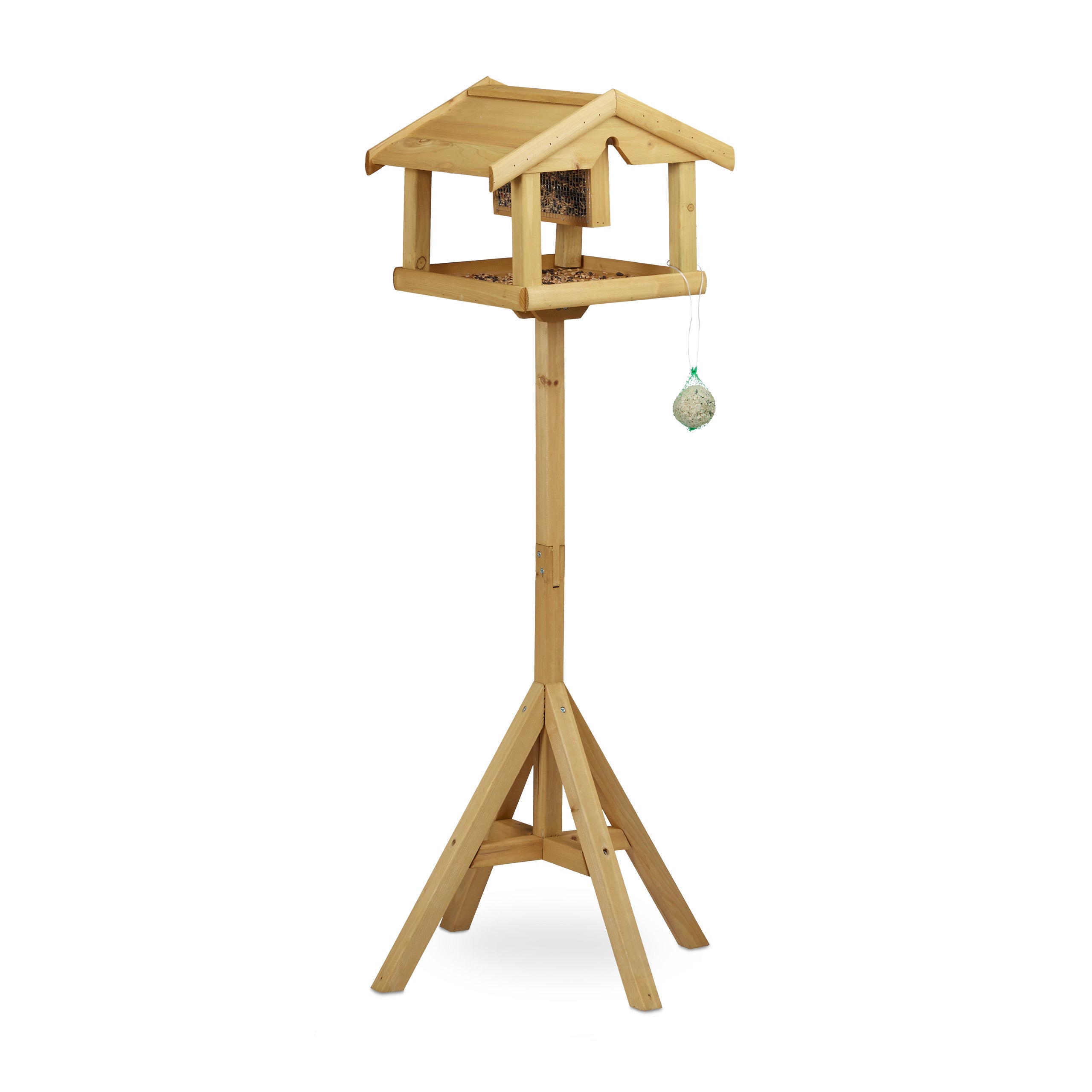 Mangeoire Oiseaux Relaxdays - Bois Naturel à Suspendre | Jardin, Balcon, Décoration