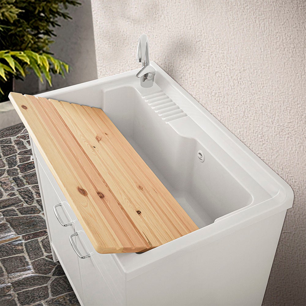 Lavabo 80x50 cm en résine blanche à encastrer - 6