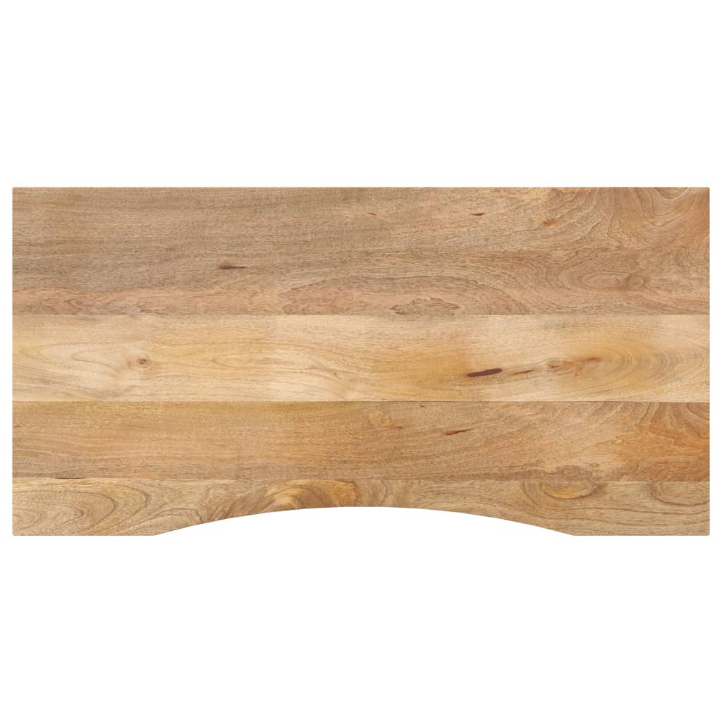 Tablero de escritorio con curva 140x50x2,5 cm madera maciza de mango en bruto