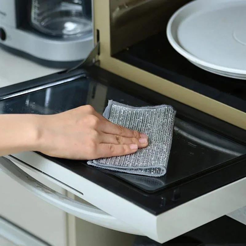 100 piezas de tela de limpieza milagrosa de alambre multipropósito, trapos de lavado de alambre de malla Mesh Microfibra Tabla para cocina - 9