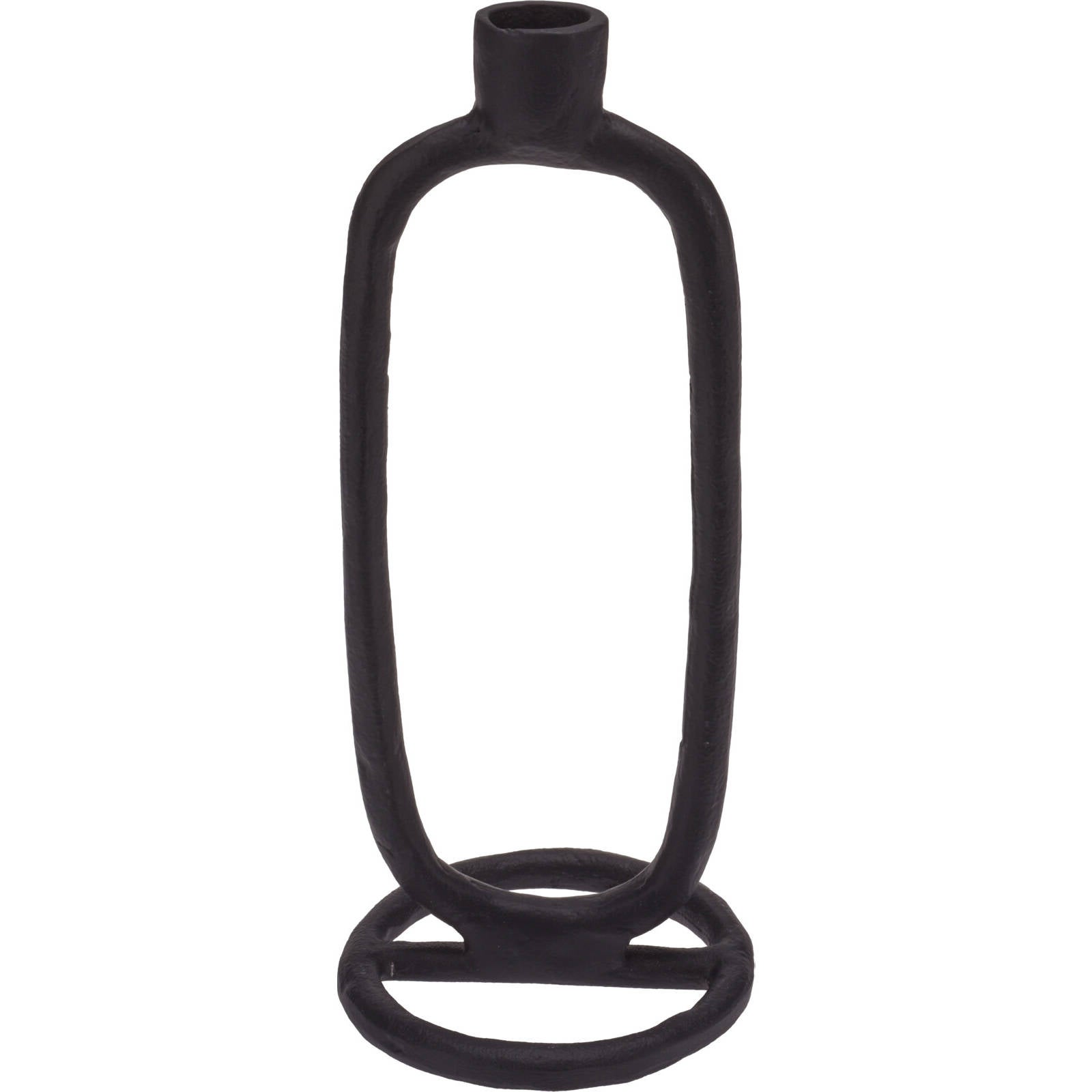 Bougeoir Décoratif Eugene Loberon - Miroir Avec Support Bougie Longue - Cadre Fer Antique Marron Vieilli 37,5cm