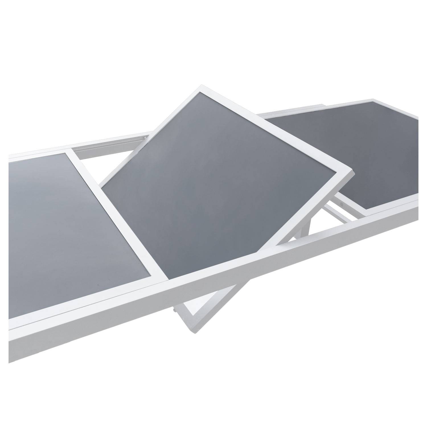 Salon de jardin extensible gris et blanc aluminium 8 places FIRENZE - 8