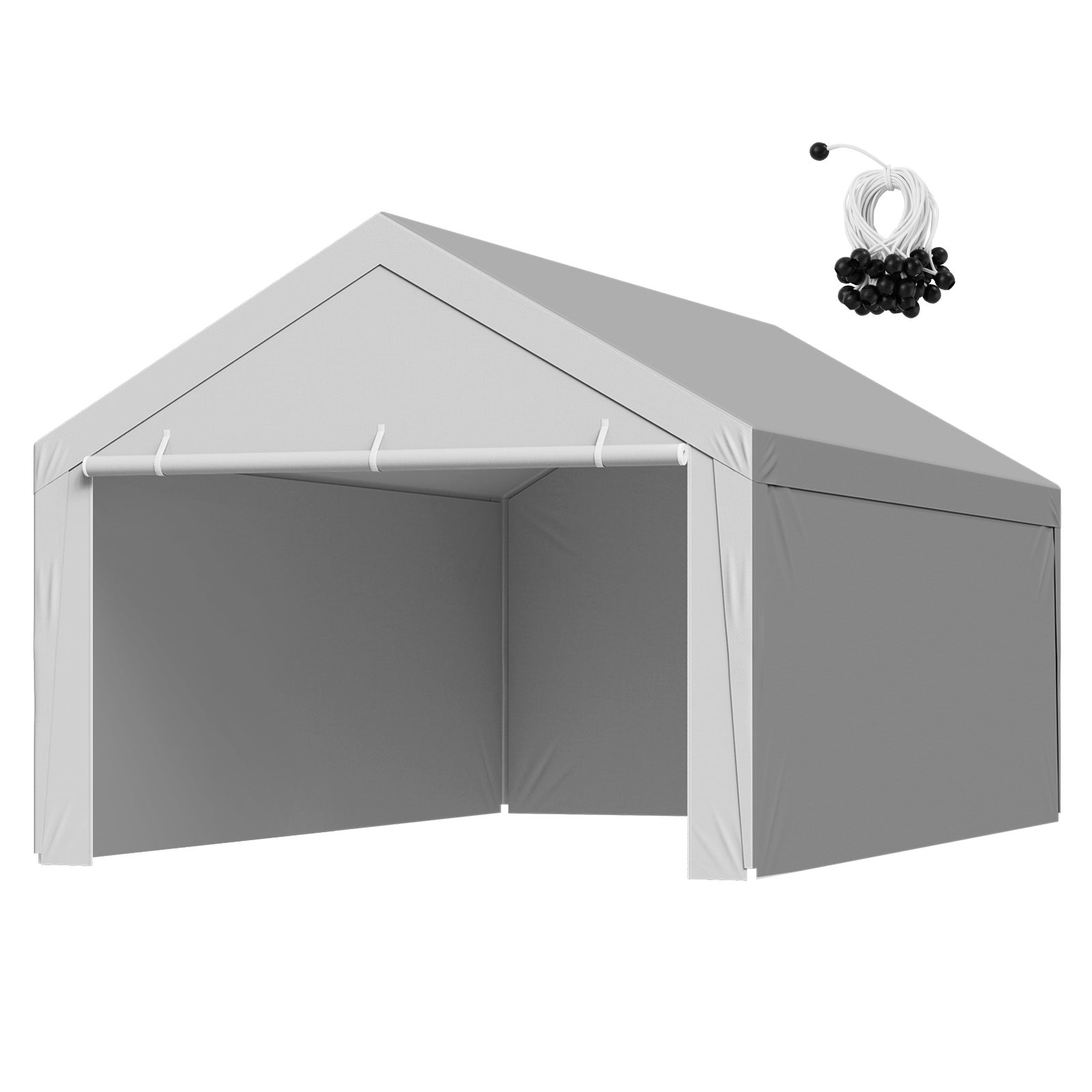 Poszycie dachu carport VEVOR 6,09x3,96 m plandeka PE 210g wodoodporna UV zamienny dach wiaty garażowej