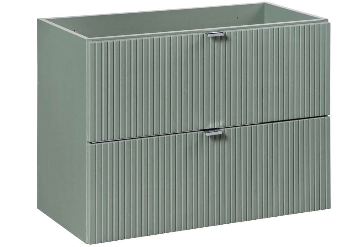 Szafka łazienkowa LINE REED GREEN 80 cm zielona ryflowane fronty wisząca