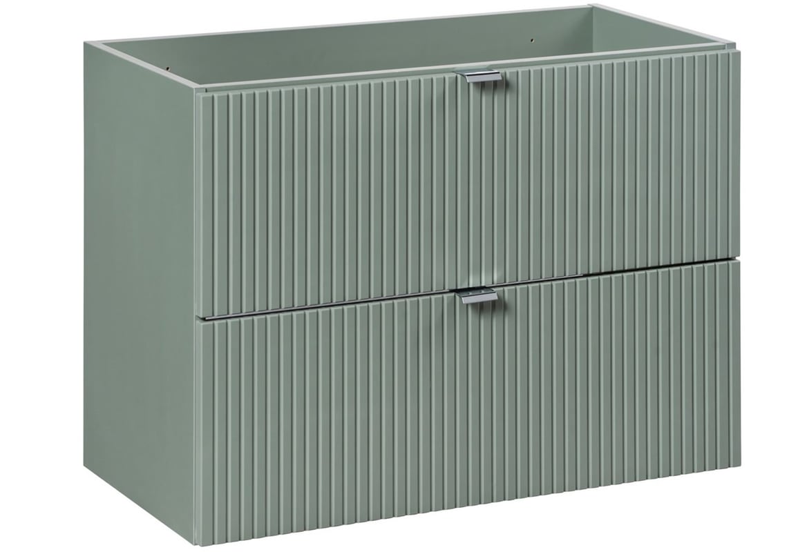 Szafka łazienkowa LINE REED GREEN 80 cm zielona ryflowane fronty wisząca