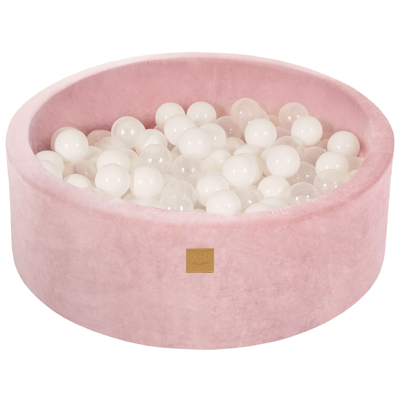 MEOWBABY Piscina De Bolas Redonda – 90x40 Cm Con 200 Bolas, Tejido Boucle Blanco, Para Bebés De 1+ Años Y Mascotas