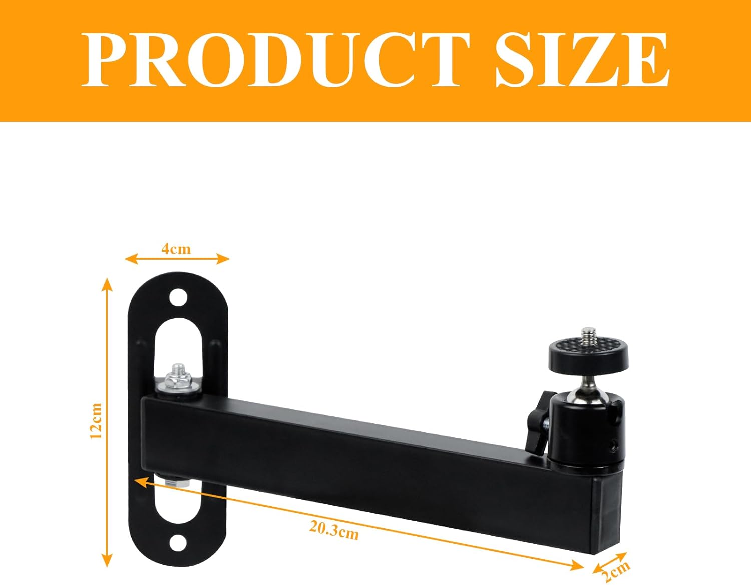 Supporto A Parete Per Proiettore Regolabile – Rotazione 360°, Inclinazione 180°, Acciaio, Vite 1/4”, Bianco