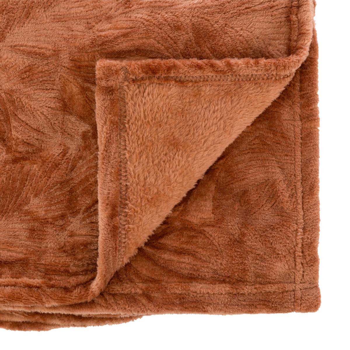Plaid flanelle Roy terracotta 125x150cm - Atmosphera créateur d'intérieur - 4