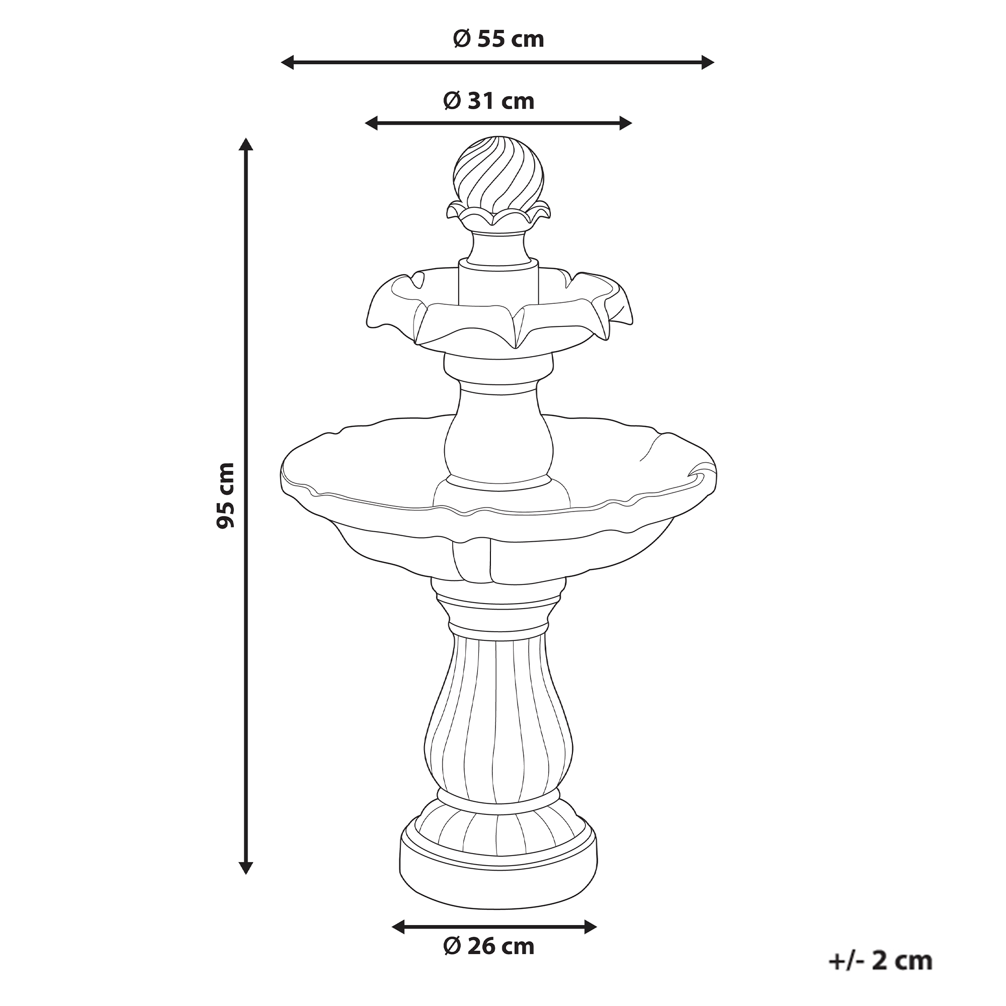 Fontaine de jardin LIMBARA Beige clair - 3