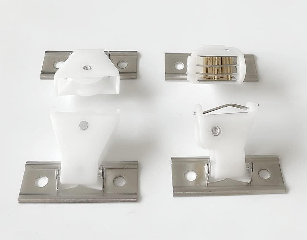 Mécanisme de blocage de cordon 4 pièces, poulie de renvoi à 3 fils, type pivotant, en plastique blanc et support en acier inoxydable pour stores romai - 3
