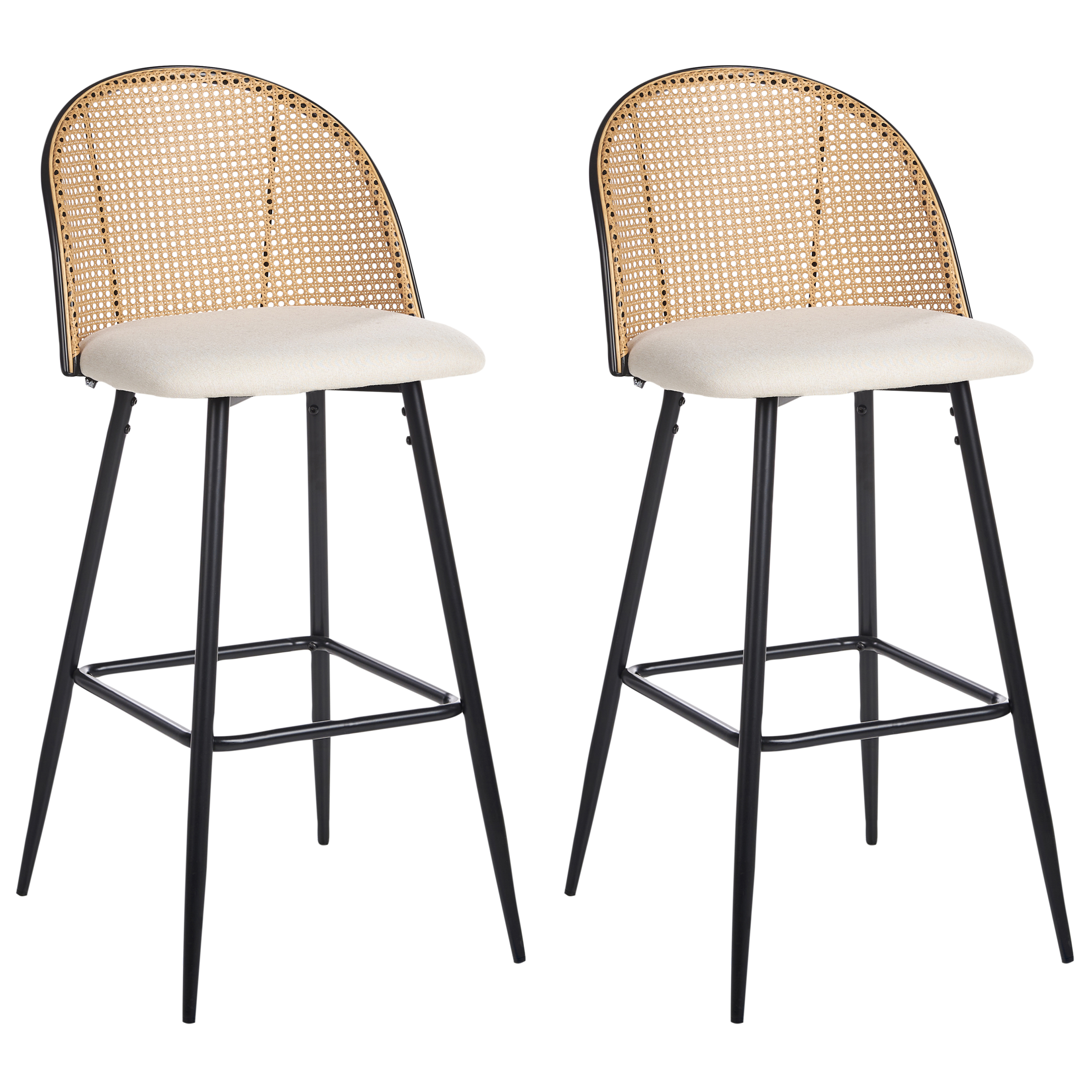 Beliani Conjunto De 2 Sillas De Bar Cornell Metal Negro , Leroy Merlin