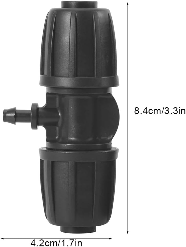 Raccord de tuyau d'arrosage, lot de 10 pièces ; raccord en T pour tuyau d'arrosage et fil barbelé, 10mm à 4/7 Lock, 8, 4 x 4, 2 cm - 5