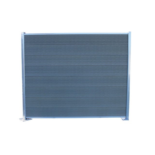 Kit complet de départ/fin clôture composite coextrudé 1,50 L x 1,80 H réversible - Gris anthracite/Gris clair