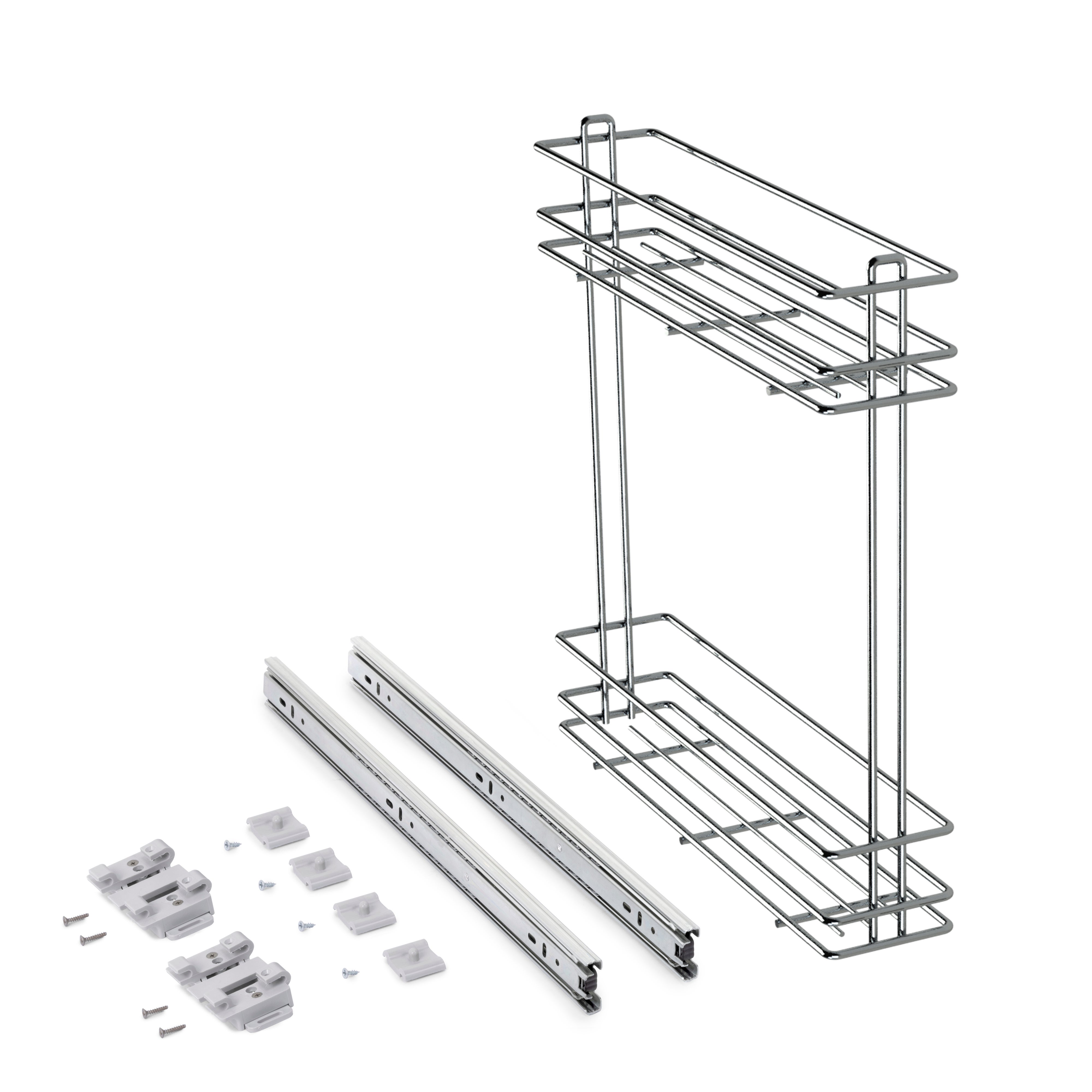 Emuca Stojak wysuwany na butelki SupraMax, moduł 150 mm, Stal, Chromowany