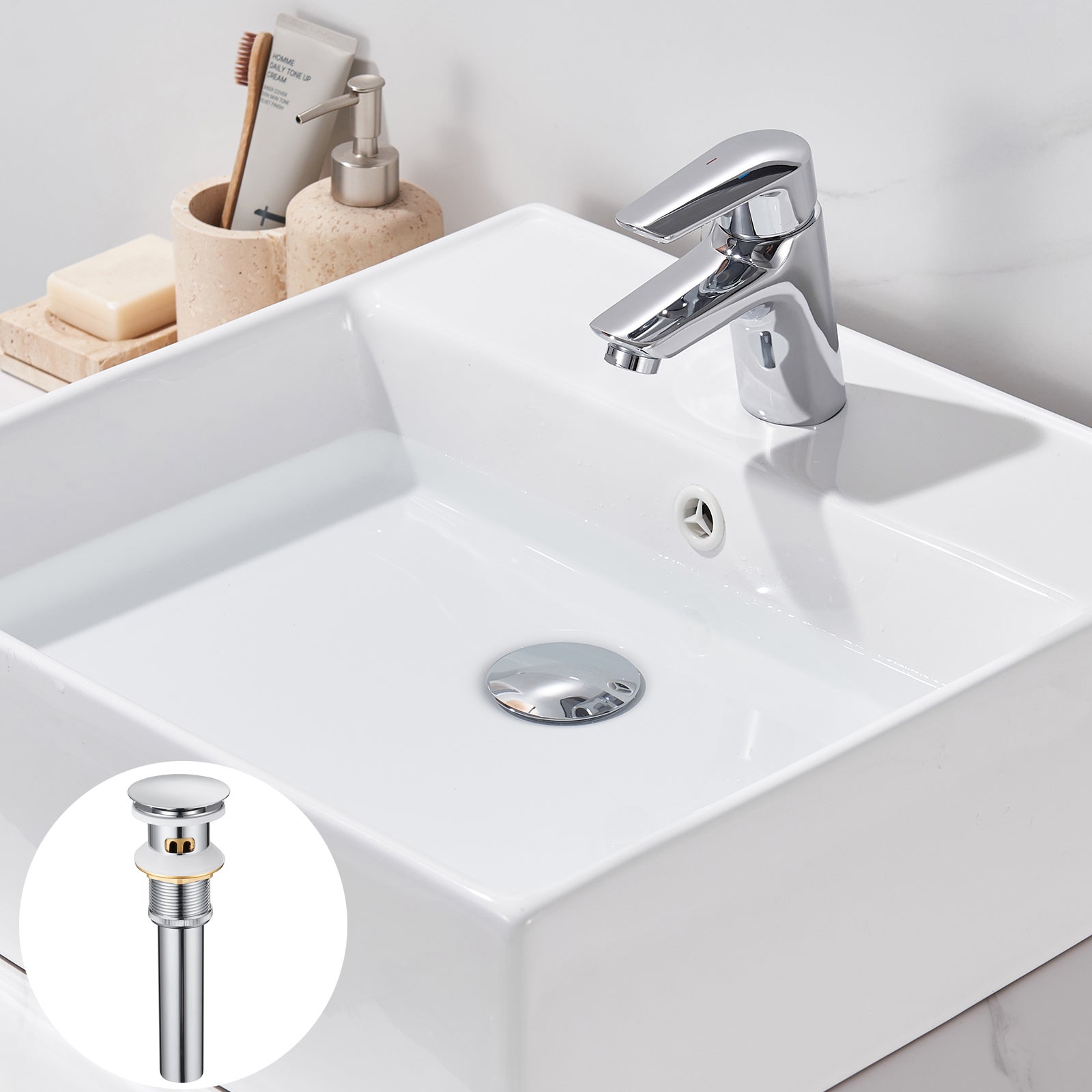 Scarico Per Lavello, Sistema Di Scarico Pop-up Con Tappo Per Lavello - Foto 5