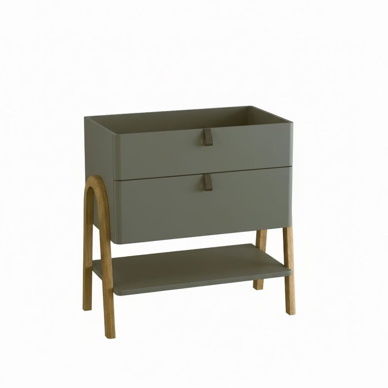 Szafka pod umywalkę nablatową MOSS 70 cm szaro-zielony półma