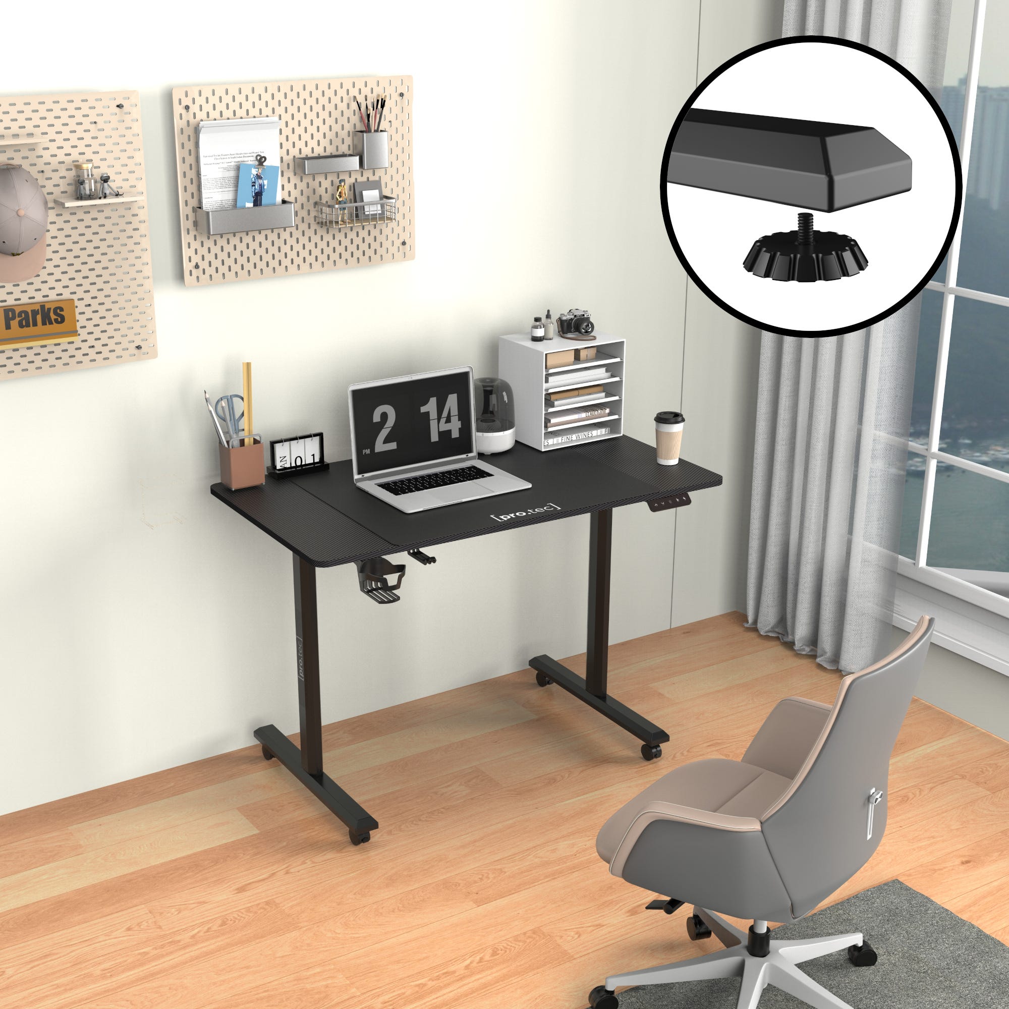 Scrivania Pomona 110x60 cm Regolabile in Altezza con Sollevamento