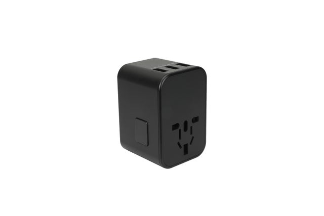 Adaptateur prise voyage universel international - 5 ports USB inclus - Noir - Voltman