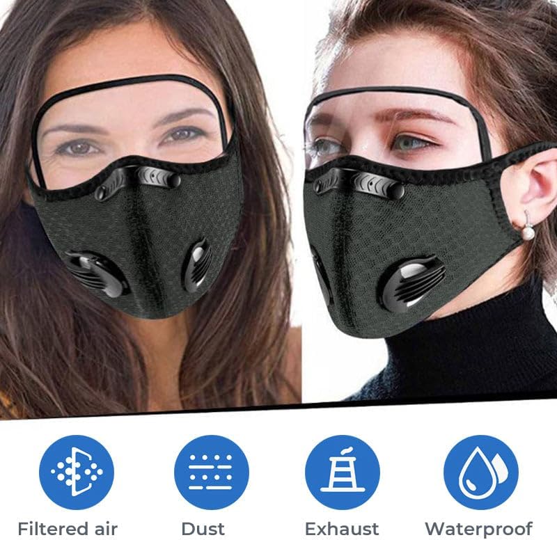 Masque anti-poussière pour menuiserie, construction, nettoyage, peinture, sciage et meulage, noir, 1 pièce, avec lentille - 2
