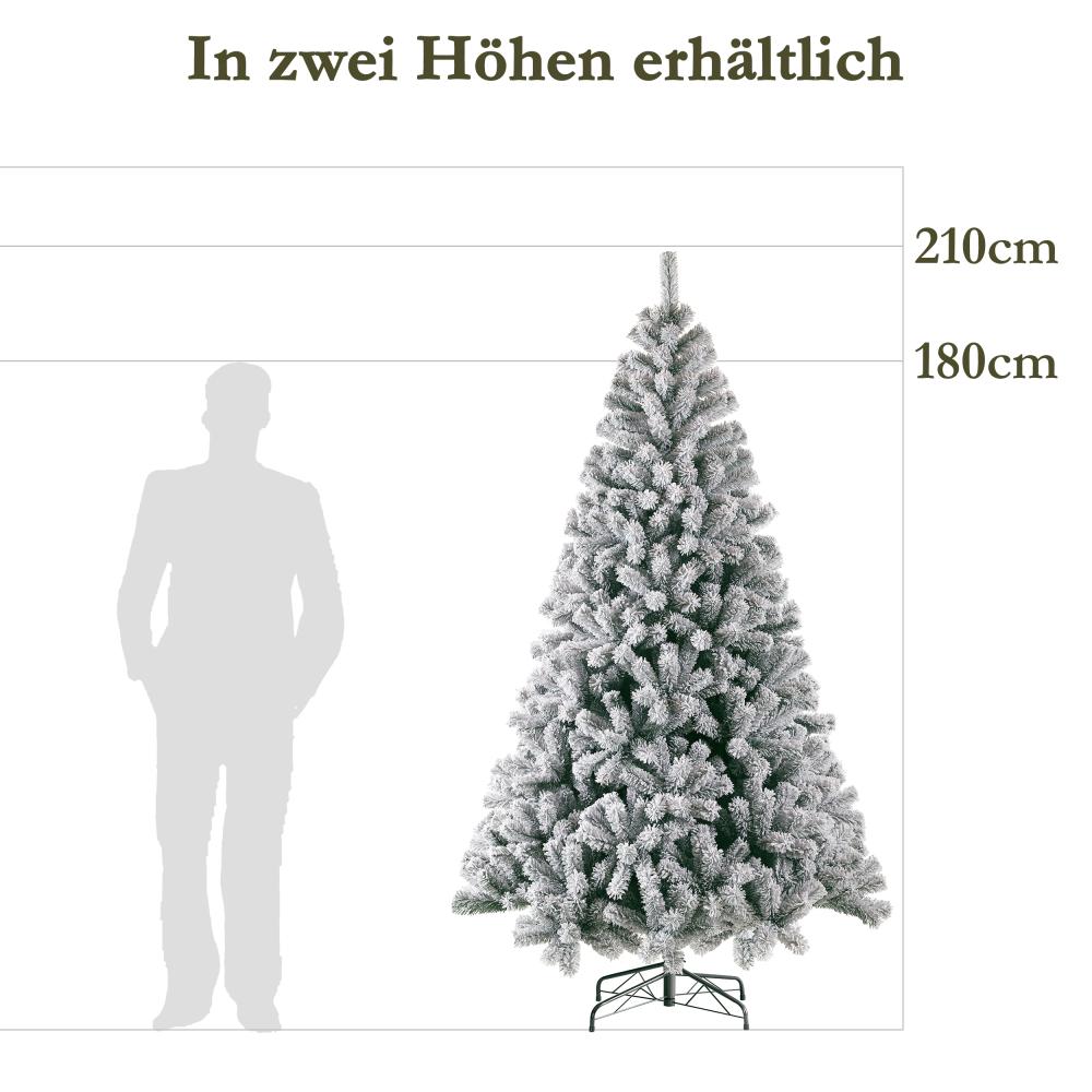 Sztuczna choinka 180 cm z 1006 gałęziami, realistyczny śnieg, wysokiej jakości PVC i solidny metalowy stojak