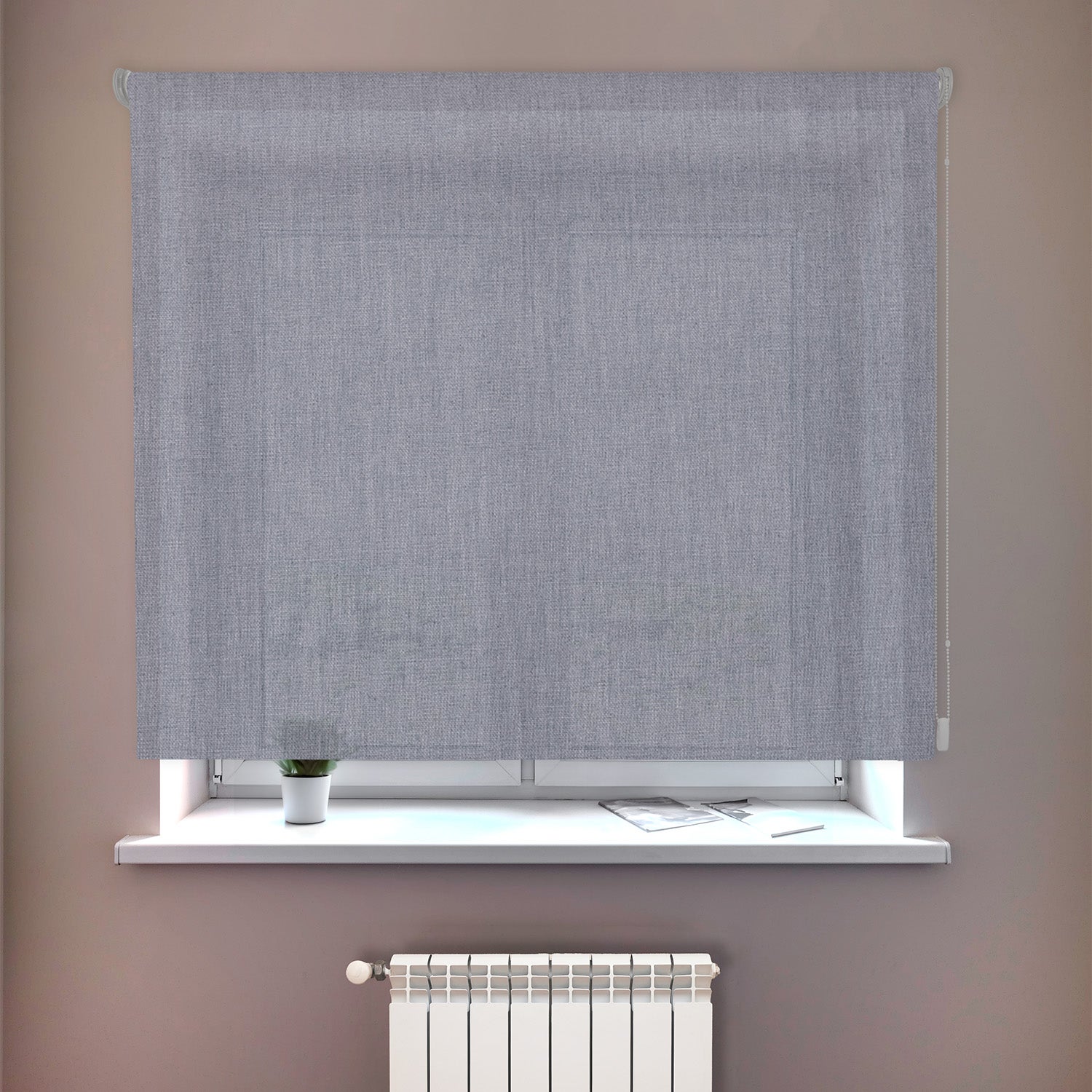 Estor Enrollable Translúcido Poliéster Liso Color Acero 220x150cm. - 4