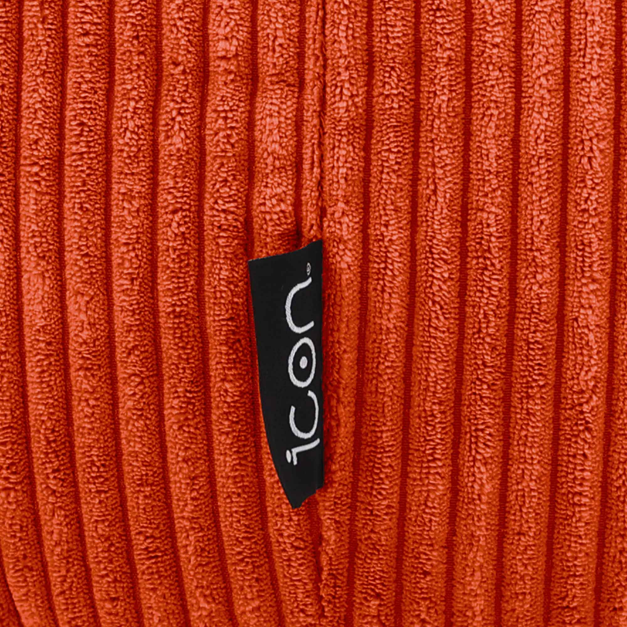 Pouf fauteuil Icon velours côtelé orange terracotta, salon, chambre, 85x85cm, Made in Allemagne, Oeko-Tex® - 6