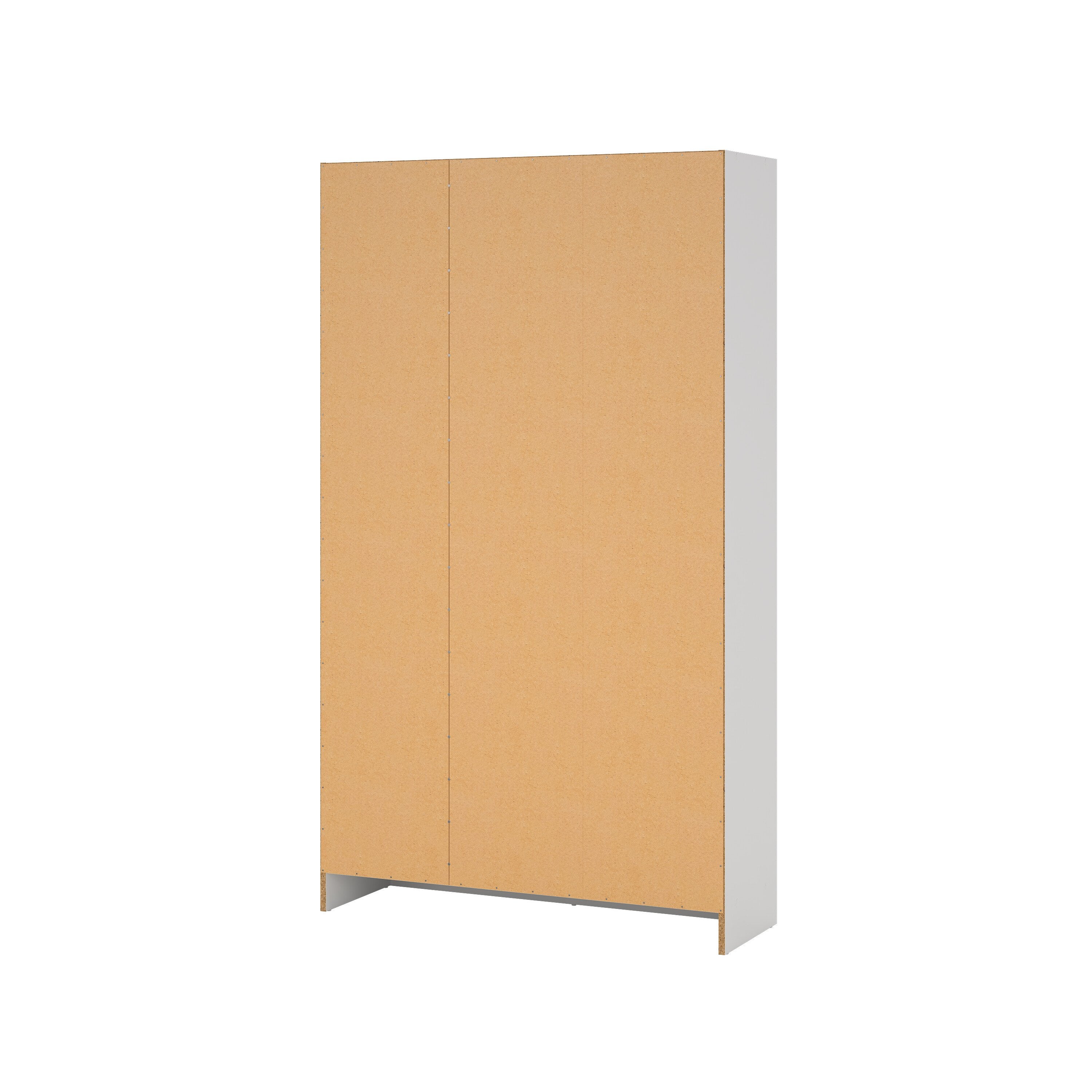 Grande armoire polyvalente Ranuncolo, Armoire auxiliaire avec 3 portes, Étagère à chaussures avec étagères, Armoire à balais, 109x37h180 cm, Blanc - 8