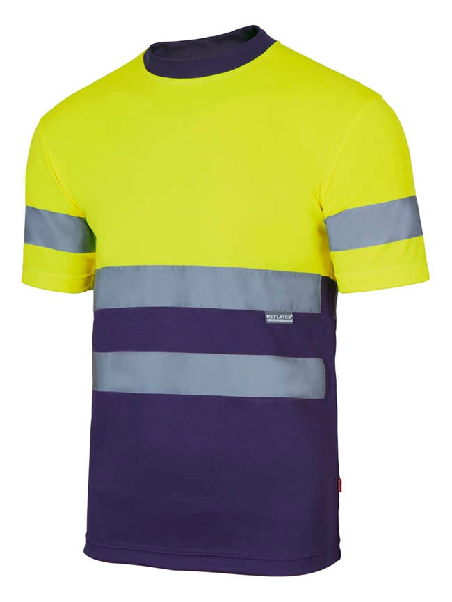 T-shirt technique bicolore haute visibilité VELILLA Marine / Jaune XL - 2