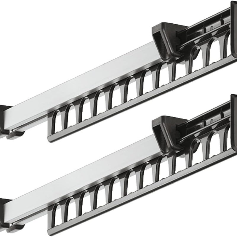 Wieszak, wysuwany wieszak do szafy, wieszak na ubrania, mieści 12 wieszaków, długość 315 mm, zestaw 2 szt.