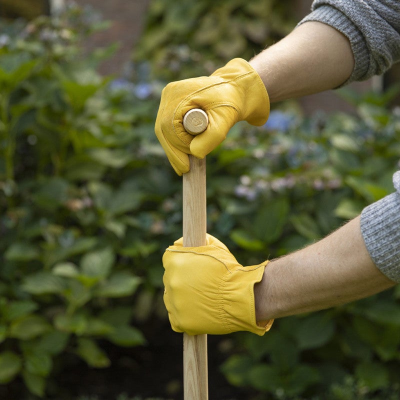 Gants de jardin en cuir- Taille M - Jaune - l 12,8 x L 23,4 cm - 5