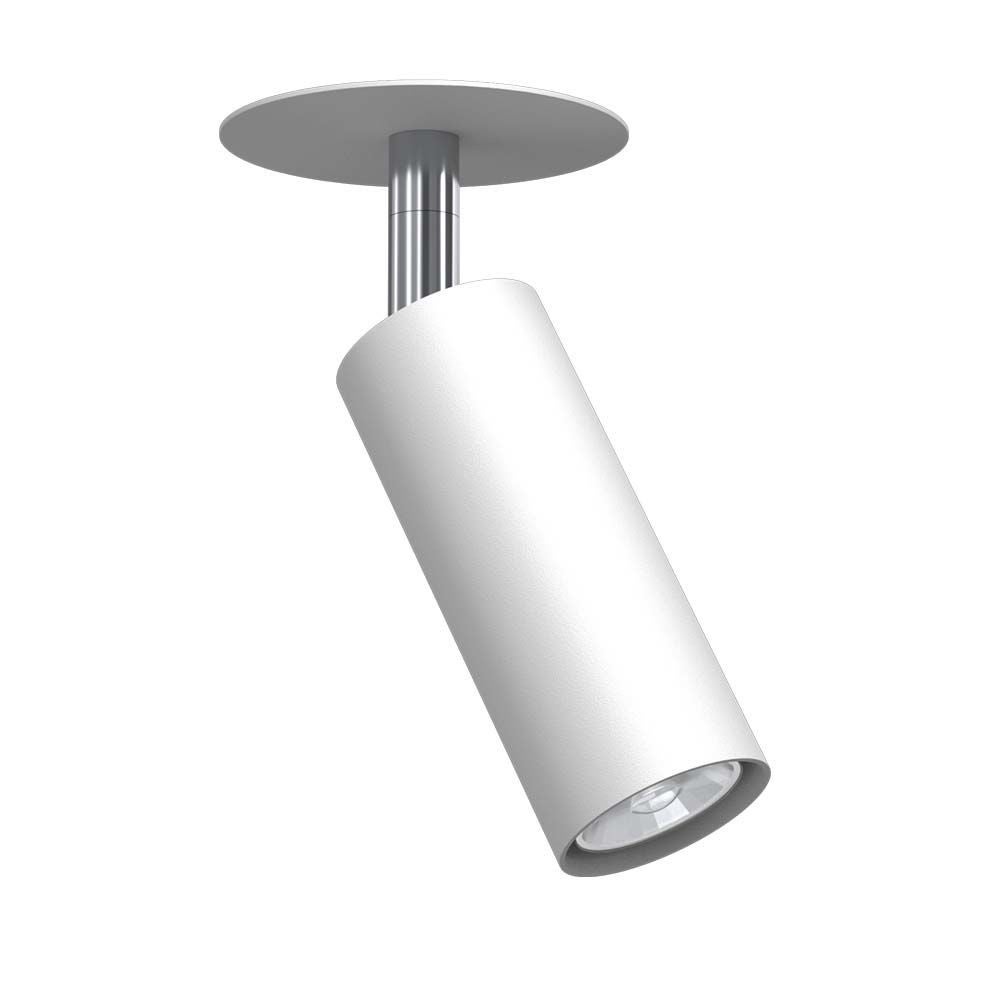 Oprawa sufitowa wpuszczana podtynkowa Ace biała i chrom 1xGU10x4W okrągła ruchoma IP20 wym: 14,5 x 7,5 x 7,5 cm metal Brosline