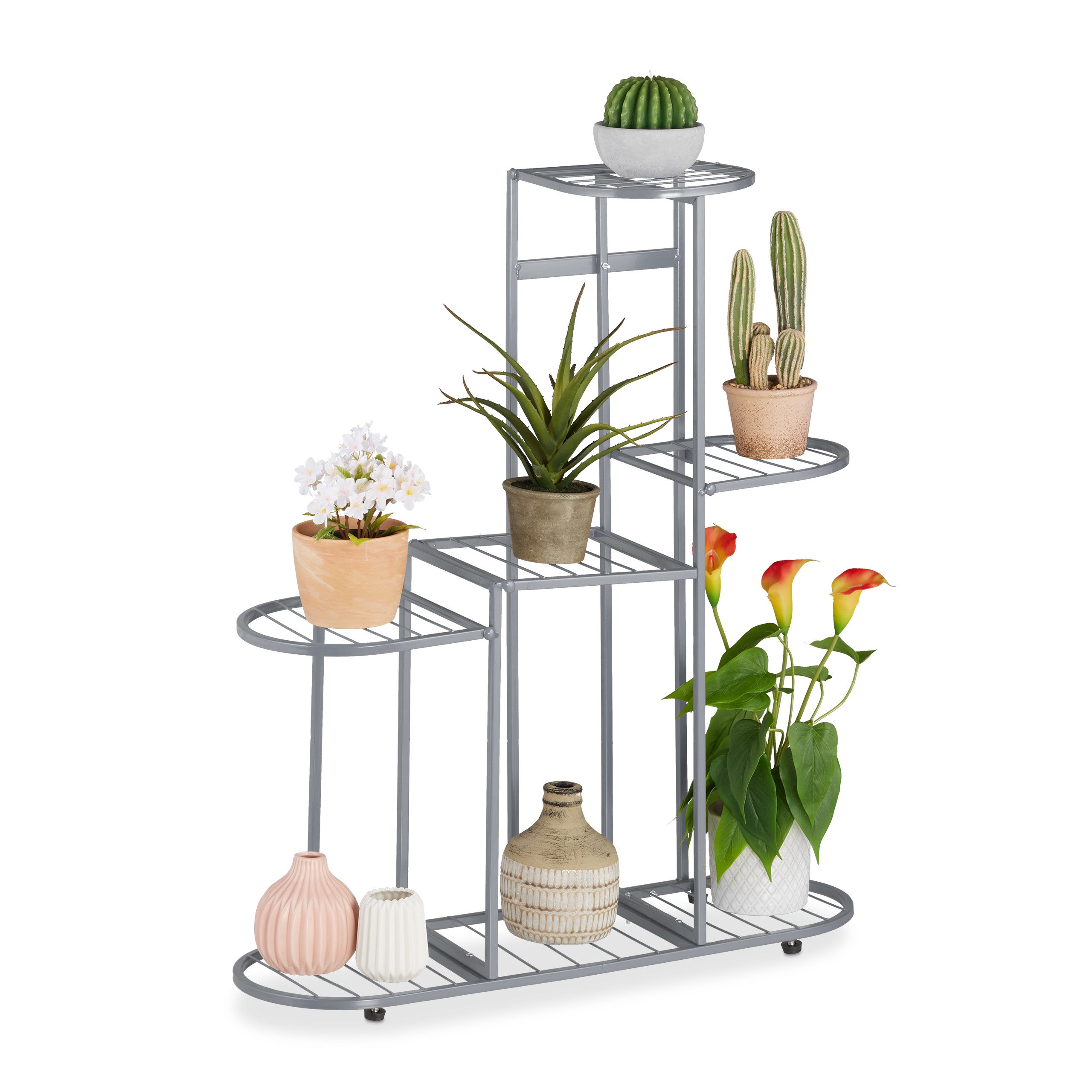 Relaxdays - Étagère à plantes 6 emplacements en bambou - Dimensions H79