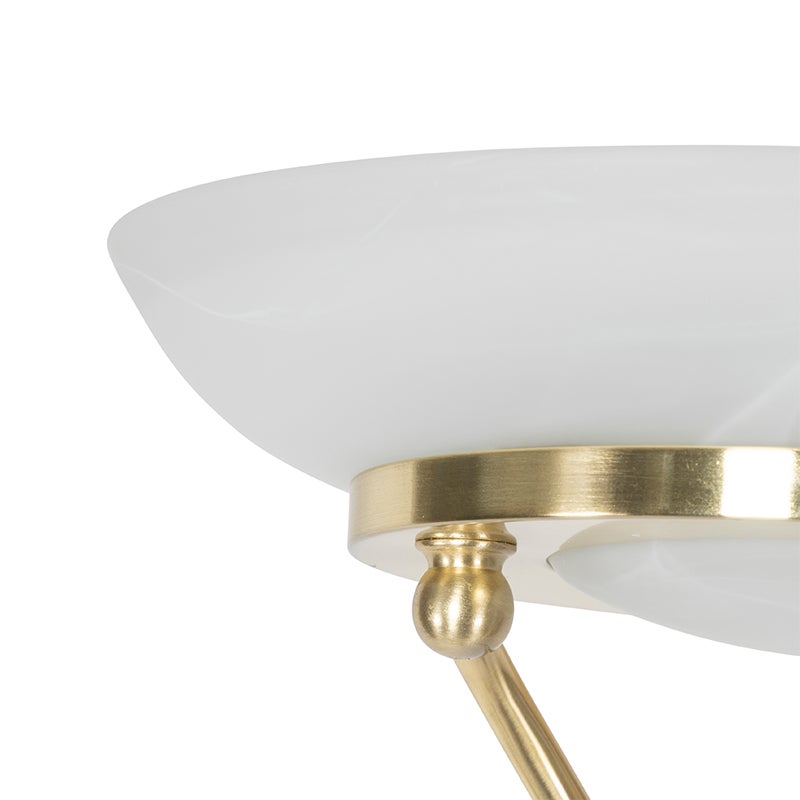 Qazqa moderne lampadaire uplighter avec bras de lecture - Empoli - doré/laiton, led intégrée 30w incluse, Integrated led, 2000k - 8