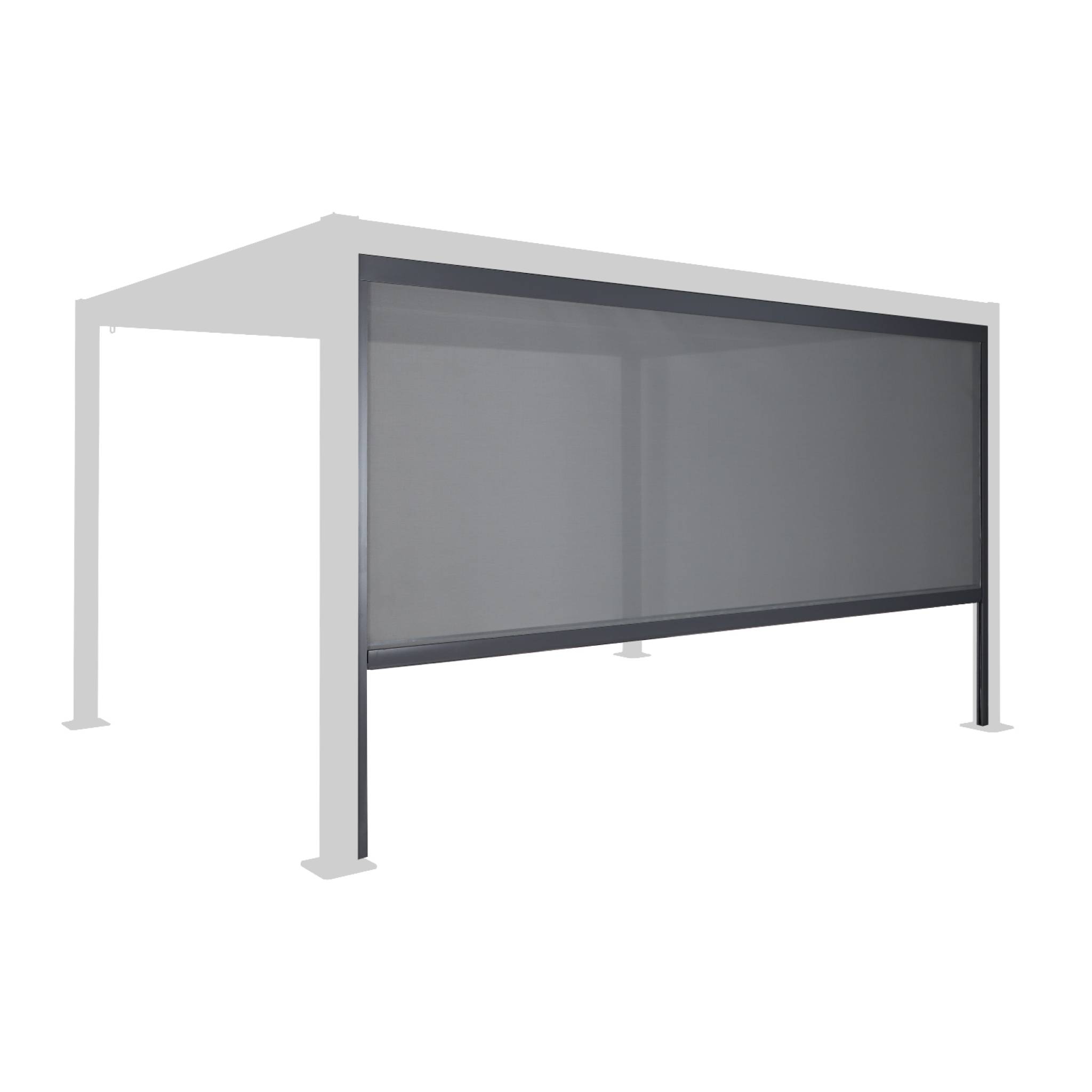 Windscreen4less Tenda parasole avvolgibile per esterni, 2,3 m x 1,8 m, pieghevole, in tessuto, blocco UV, per terrazze, pergola, cortile, gazebo, patio (grigio