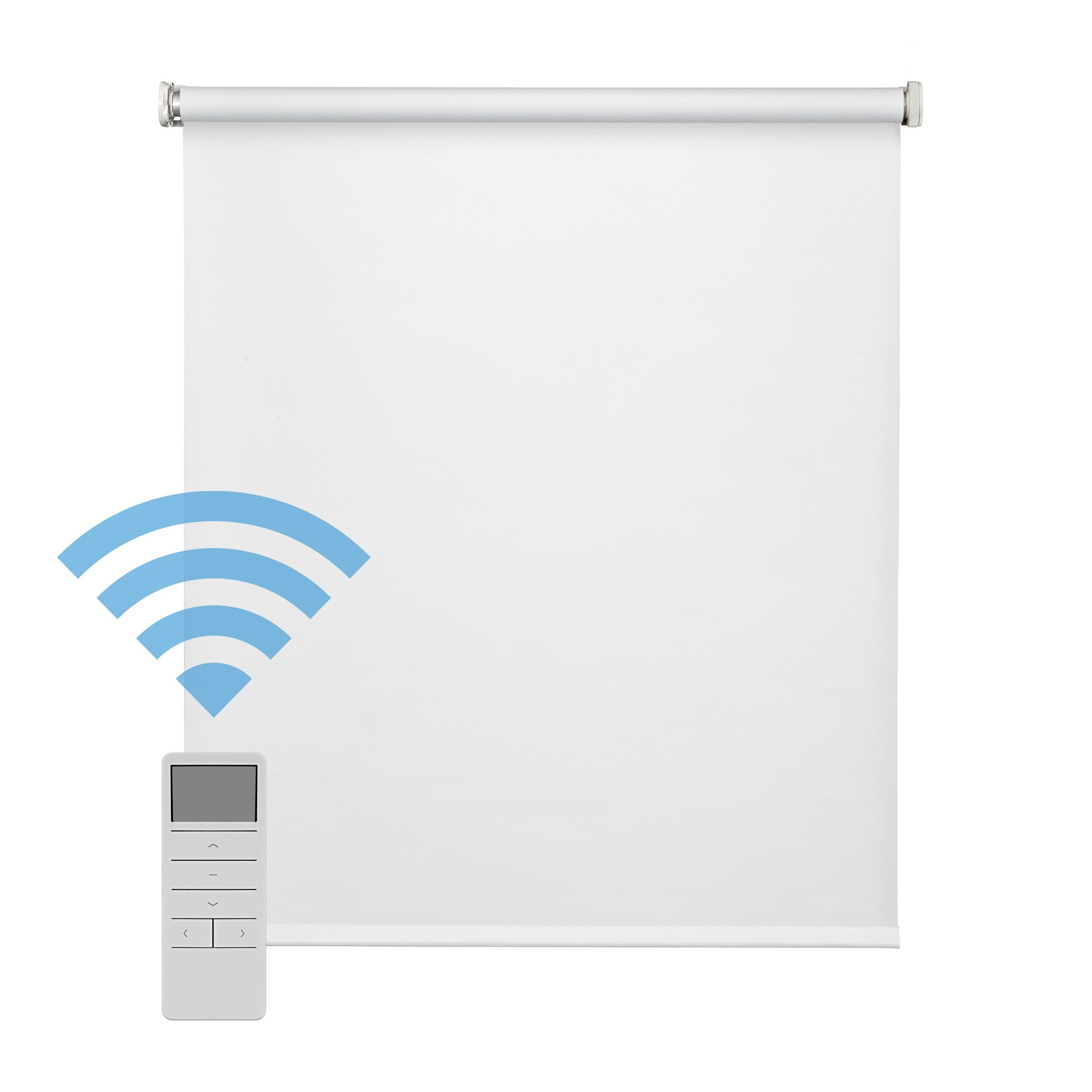 Easydeco - estor enrollable blackout con motor a batería - opaco (blanco, 135_x_190_cm) | tamaño tela 131,5 x 190 cm