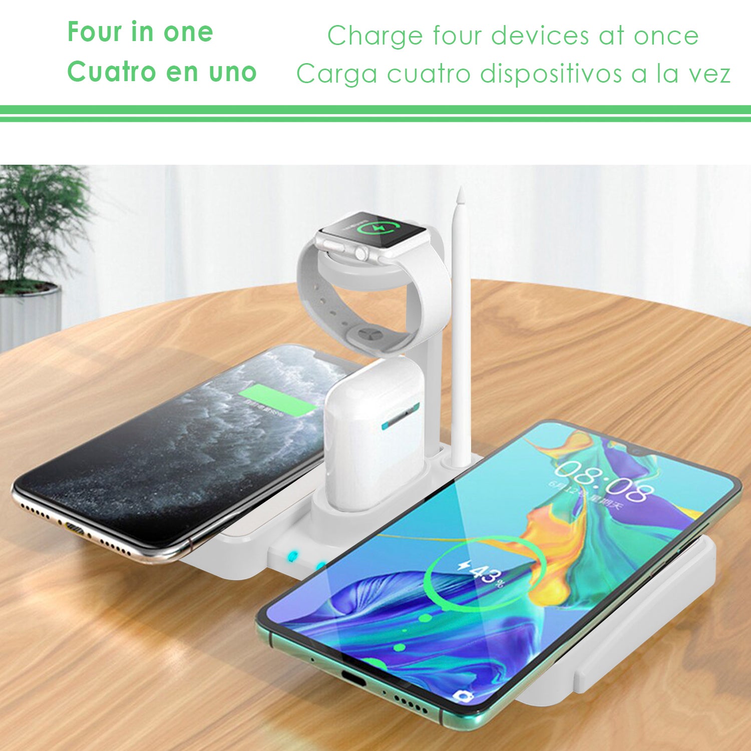 Stazione di ricarica wireless Qi compatibile con ricarica rapida