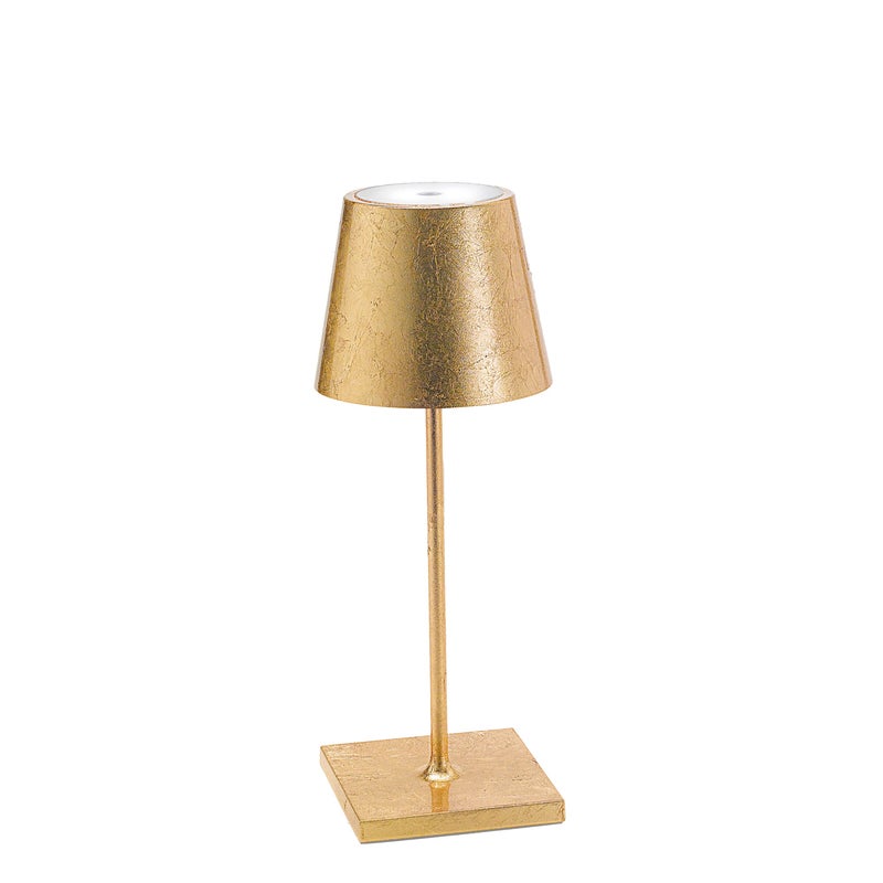 Zdjęcia - Lampa stołowa Zafferano LED Poldina Pro Mini Gold Leaf z możliwością ładowania i ściemniania, z czasem pracy baterii do 12 g