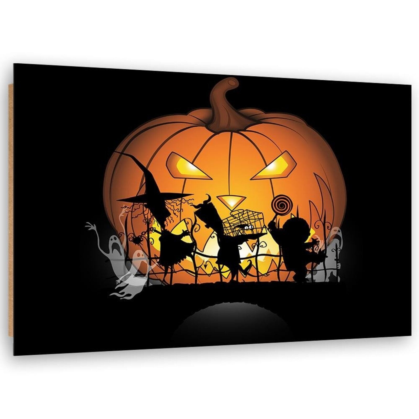 Tableau Bois Citrouille D halloween 100 X 70 Cm Leroy Merlin